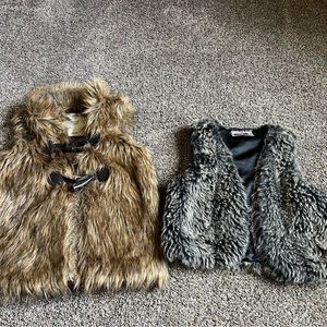 GUC bundle of two fuzzy vests for dress up